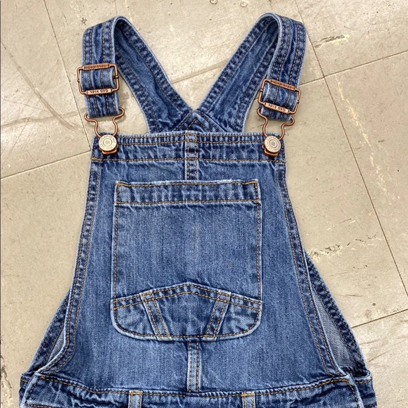 Gap Kids Denim Jean Overalls Distressed Girls Size Small Gap for Good - Picture 2 of 6